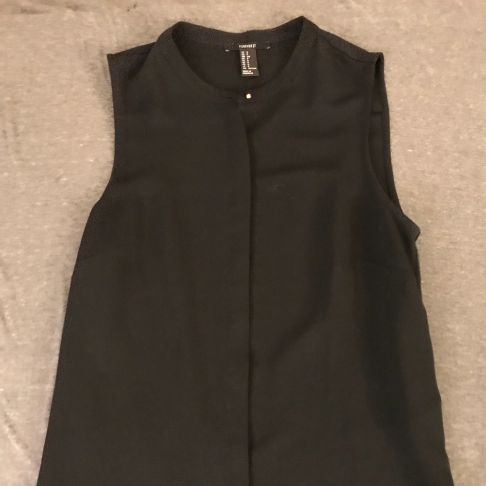 Forever 21 Black Button-Up Blouse